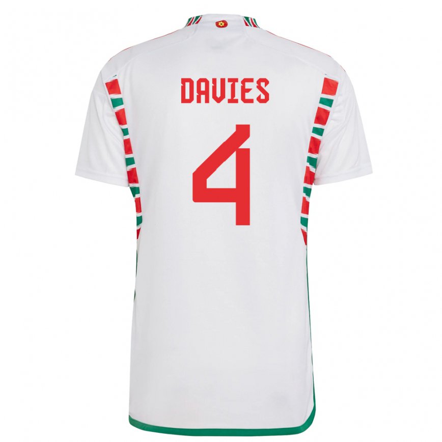 Niño Camiseta Gales Ben Davies #4 Blanco 2ª Equipación 22-24 México