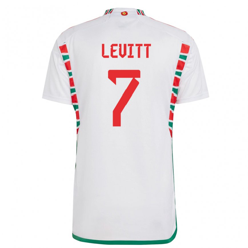 Niño Camiseta Gales Dylan Levitt #7 Blanco 2ª Equipación 22-24 México