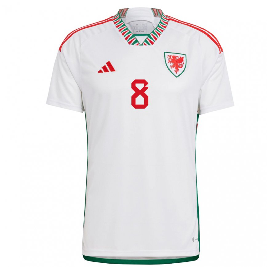 Niño Camiseta Gales Matt Smith #8 Blanco 2ª Equipación 22-24 México