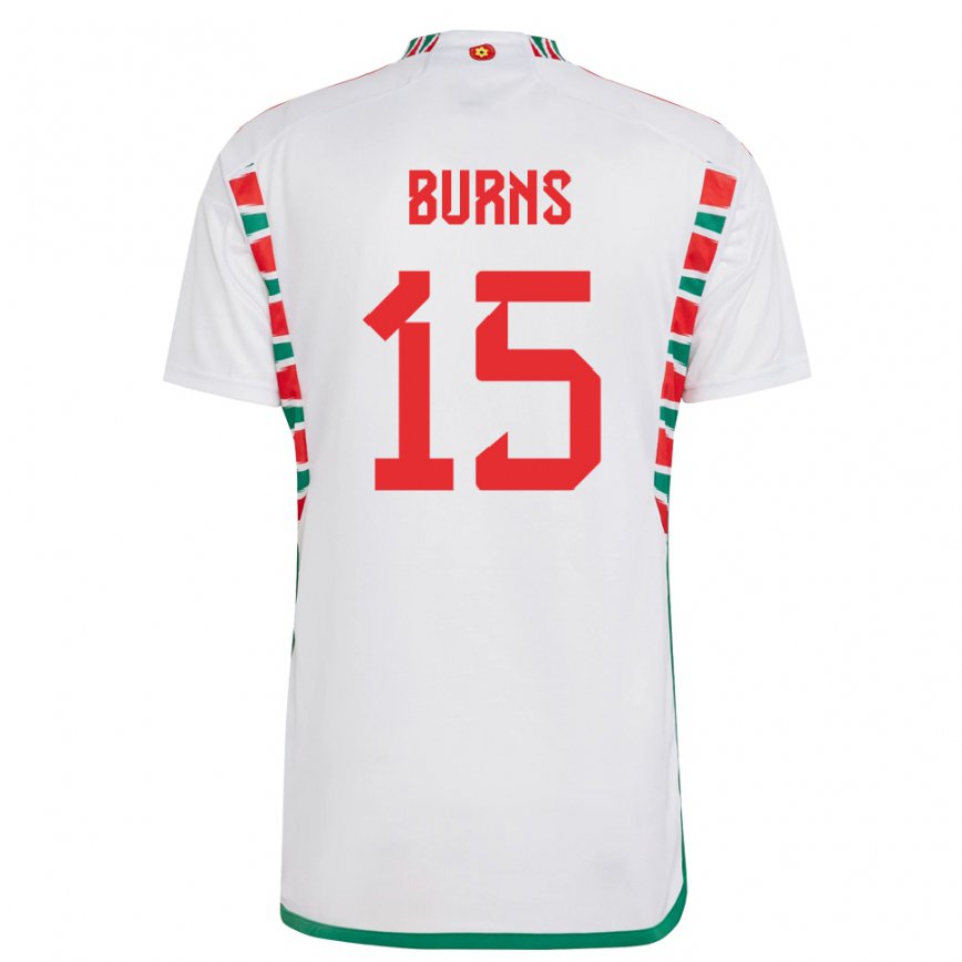 Niño Camiseta Gales Wes Burns #15 Blanco 2ª Equipación 22-24 México