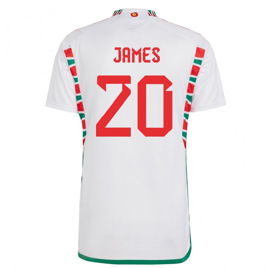 Niño Camiseta Gales Daniel James #20 Blanco 2ª Equipación 22-24 México