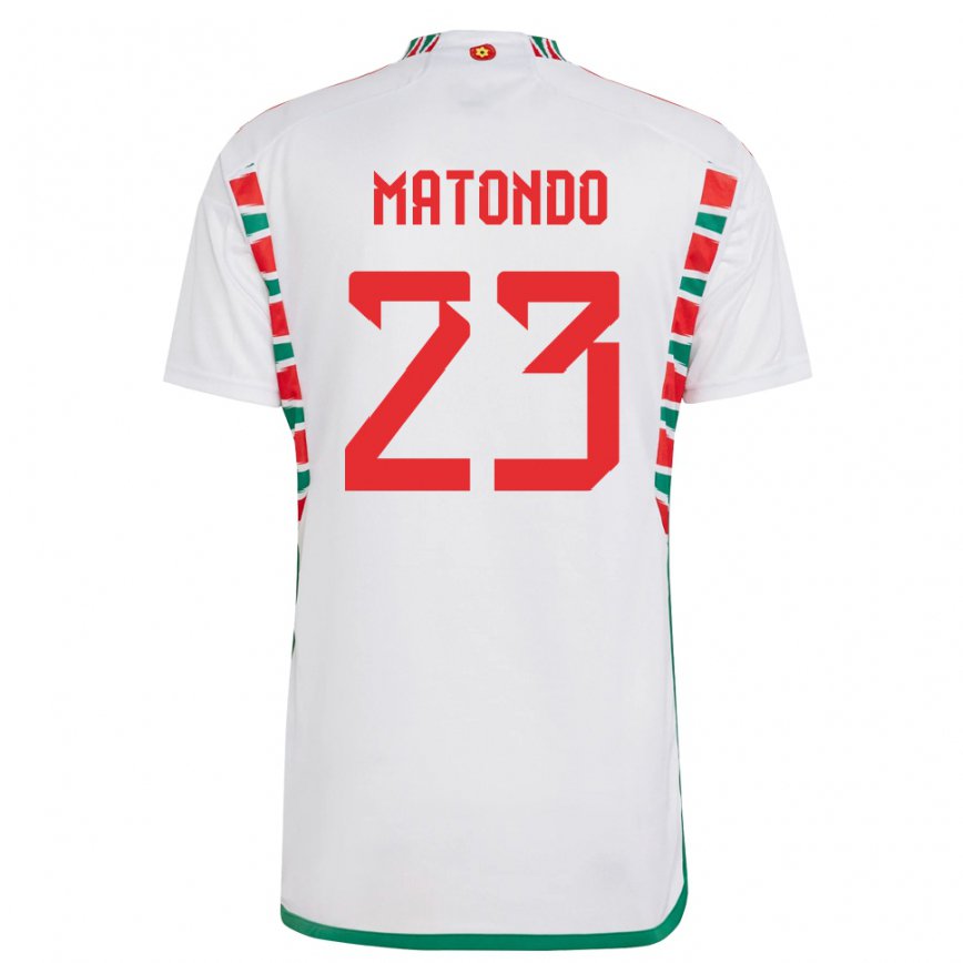 Niño Camiseta Gales Rabbi Matondo #23 Blanco 2ª Equipación 22-24 México