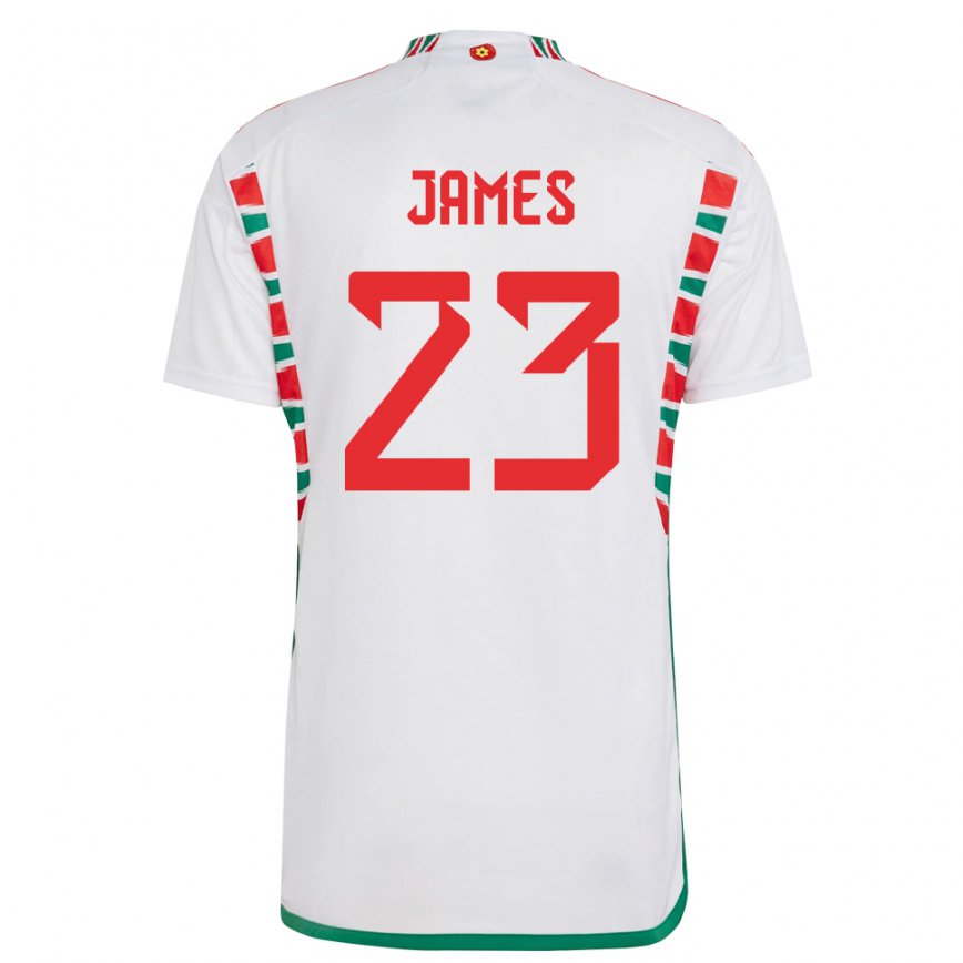 Niño Camiseta Gales Jordan James #23 Blanco 2ª Equipación 22-24 México