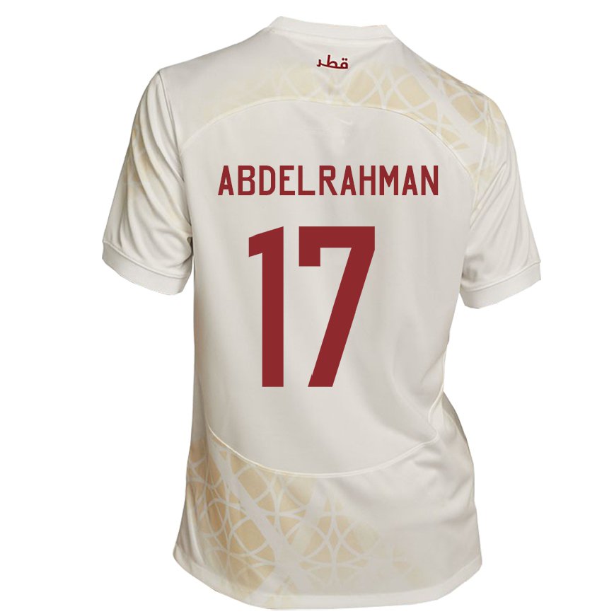 Niño Camiseta Catar Abdelrahman Fahmi Moustafa #17 Beis Dorado 2ª Equipación 22-24 México