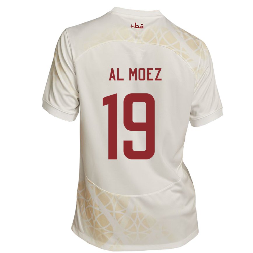 Niño Camiseta Catar Almoez Ali #19 Beis Dorado 2ª Equipación 22-24 México