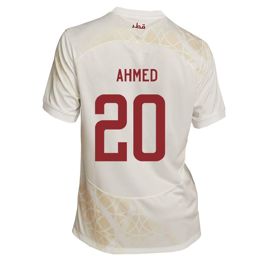 Niño Camiseta Catar Ahmed Fadel Hasaba #20 Beis Dorado 2ª Equipación 22-24 México