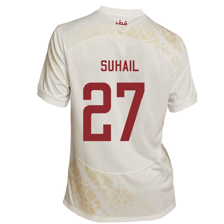 Niño Camiseta Catar Ahmed Suhail #27 Beis Dorado 2ª Equipación 22-24 México