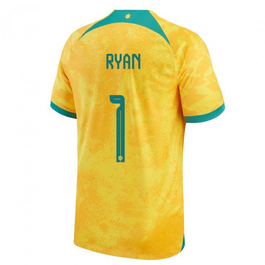 Hombre Camiseta Australia Mathew Ryan #1 Dorado 1ª Equipación 22-24 México