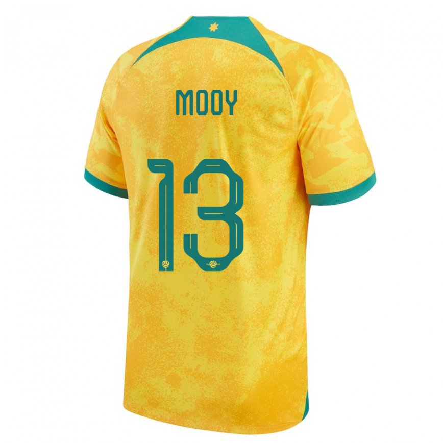 Hombre Camiseta Australia Aaron Mooy #13 Dorado 1ª Equipación 22-24 México