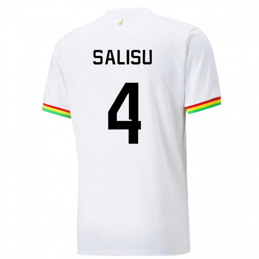 Hombre Camiseta Ghana Mohammed Salisu #4 Blanco 1ª Equipación 22-24 México