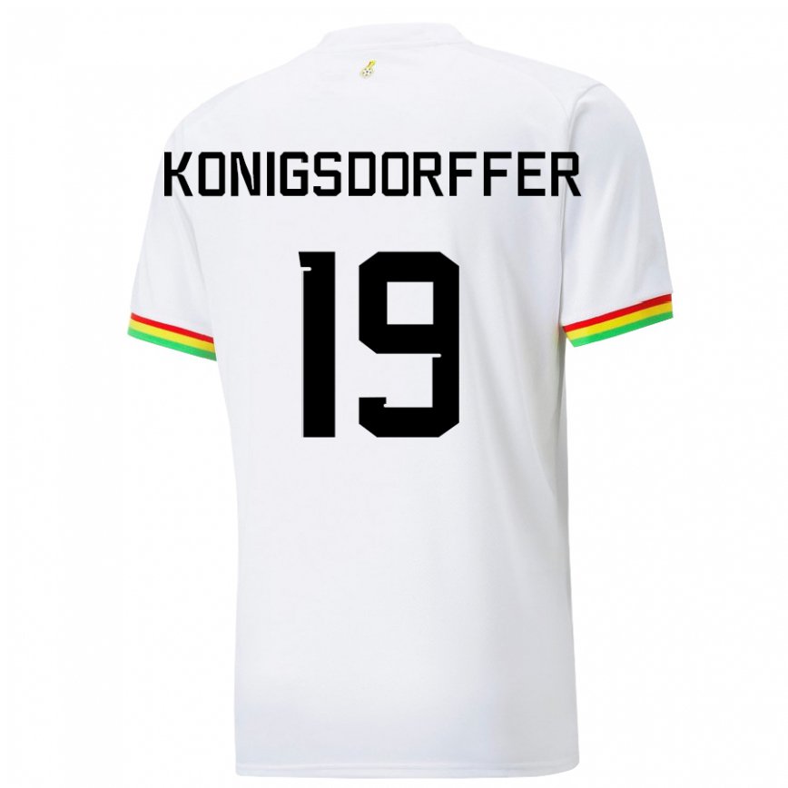 Hombre Camiseta Ghana Ransford-yeboah Konigsdorffer #19 Blanco 1ª Equipación 22-24 México