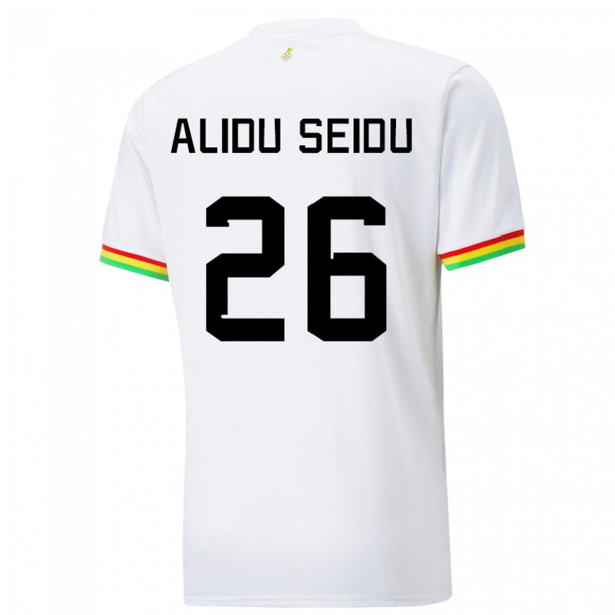 Hombre Camiseta Ghana Alidu Seidu #26 Blanco 1ª Equipación 22-24 México