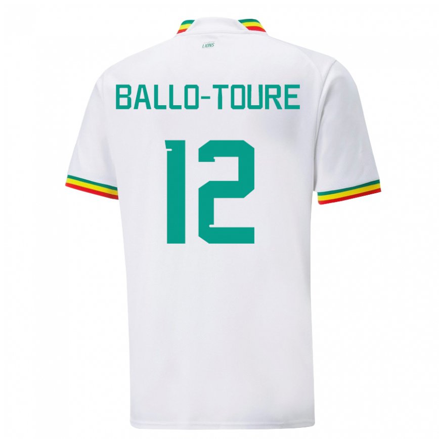 Hombre Camiseta Senegal Fode Ballo-toure #12 Blanco 1ª Equipación 22-24 México