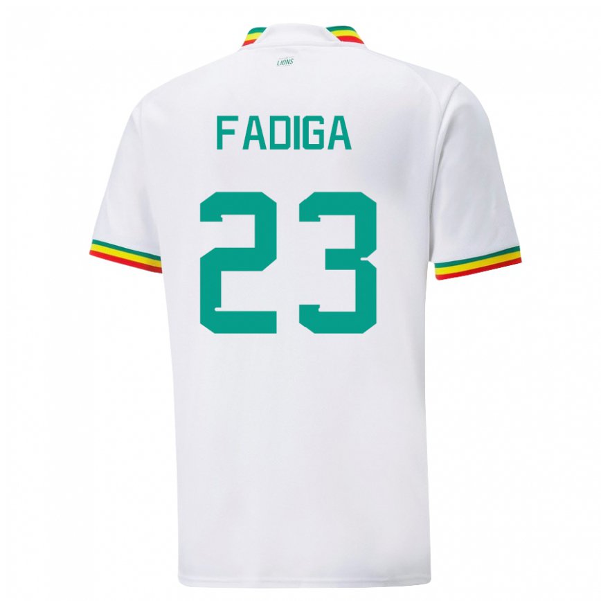 Hombre Camiseta Senegal Noah Fadiga #23 Blanco 1ª Equipación 22-24 México