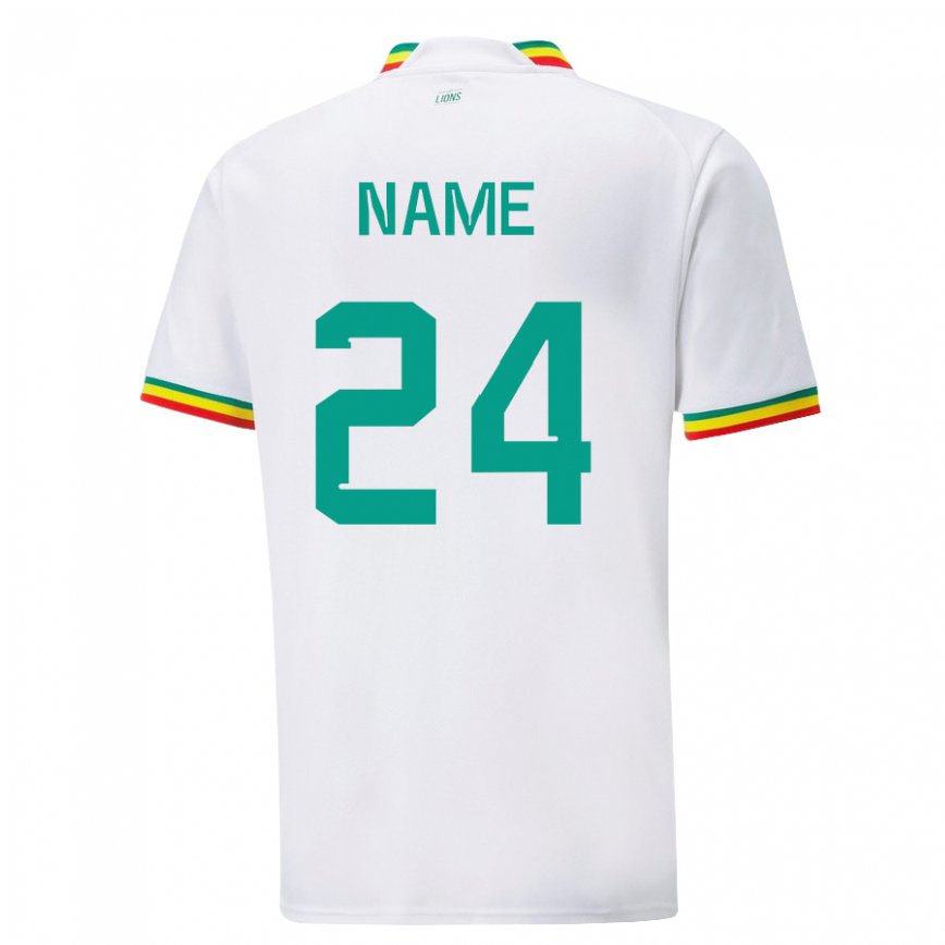 Hombre Camiseta Senegal Moustapha Name #24 Blanco 1ª Equipación 22-24 México