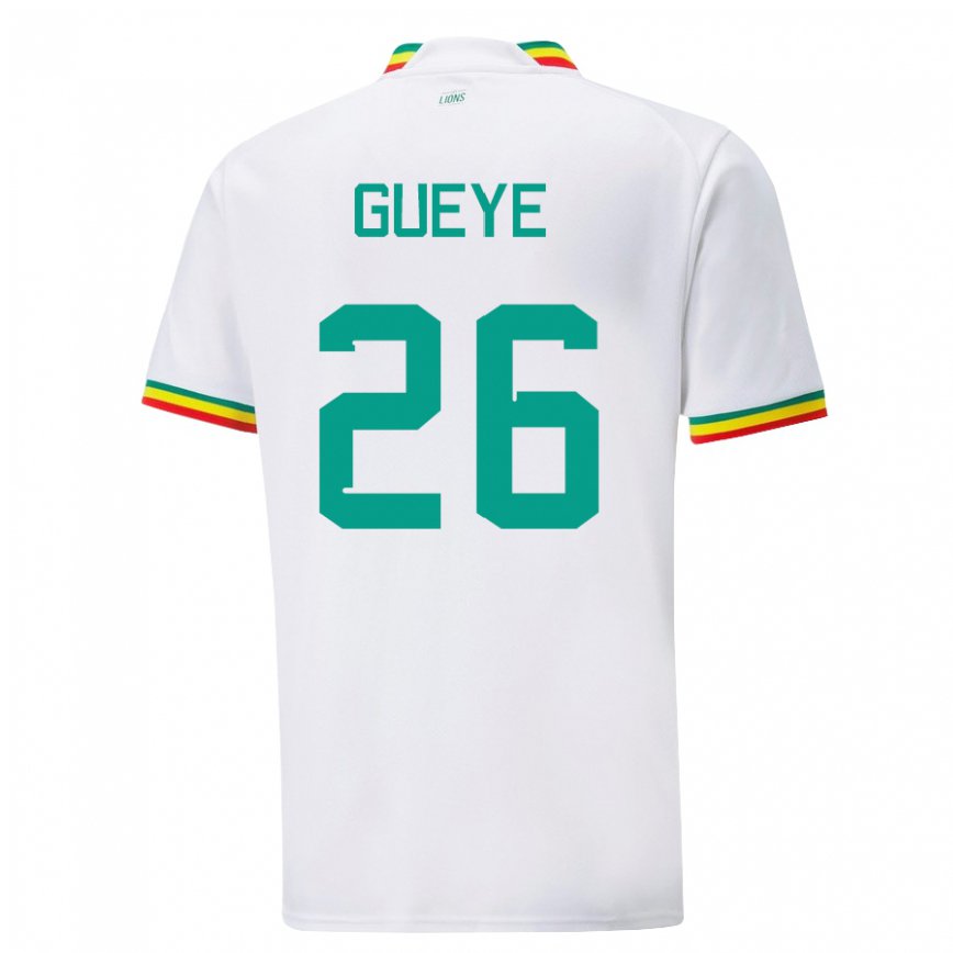 Hombre Camiseta Senegal Pape Gueye #26 Blanco 1ª Equipación 22-24 México