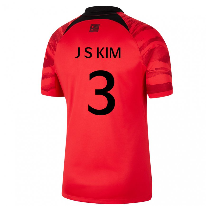 Hombre Camiseta Corea Del Sur Jin-su Kim #3 Rojo Volver 1ª Equipación 22-24 México