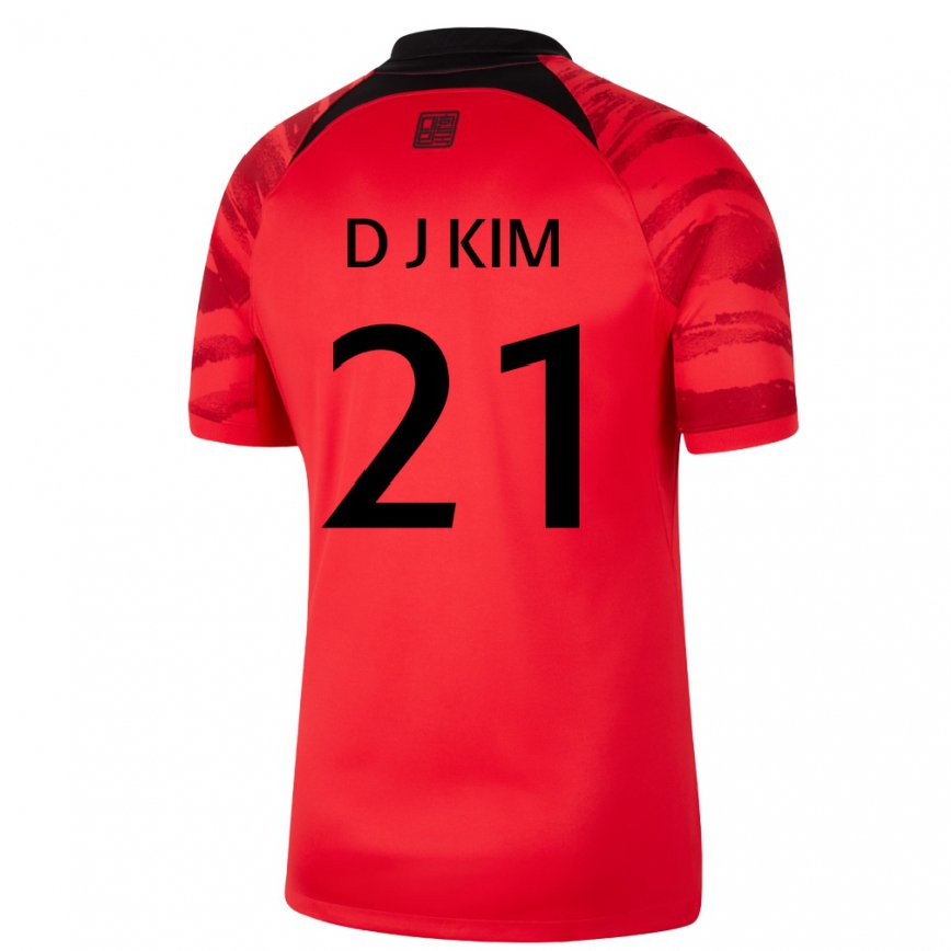 Hombre Camiseta Corea Del Sur Dong-jun Kim #21 Rojo Volver 1ª Equipación 22-24 México