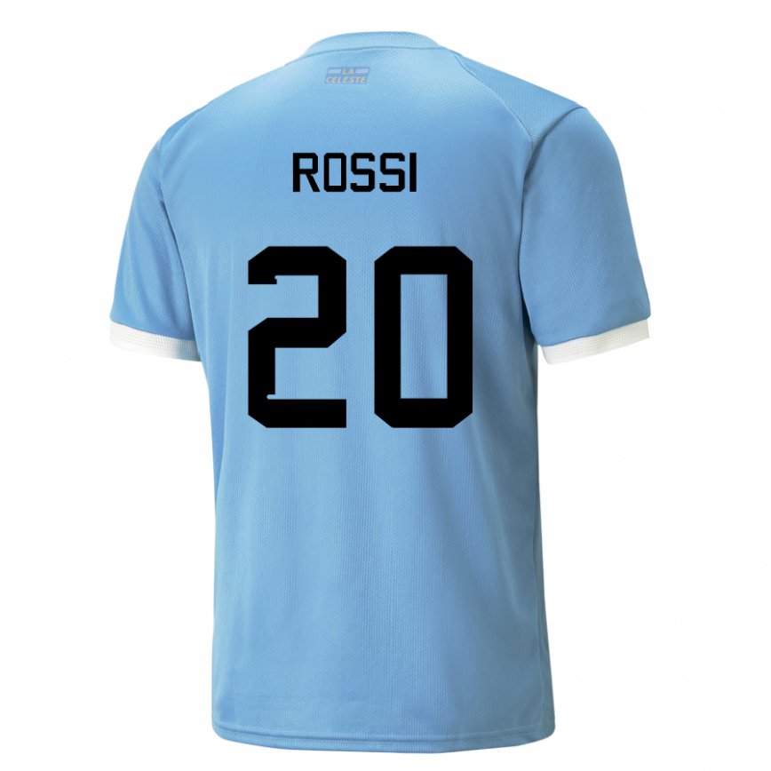 Hombre Camiseta Uruguay Diego Rossi #20 Azul 1ª Equipación 22-24 México