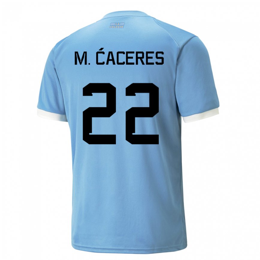 Hombre Camiseta Uruguay Martin Caceres #22 Azul 1ª Equipación 22-24 México