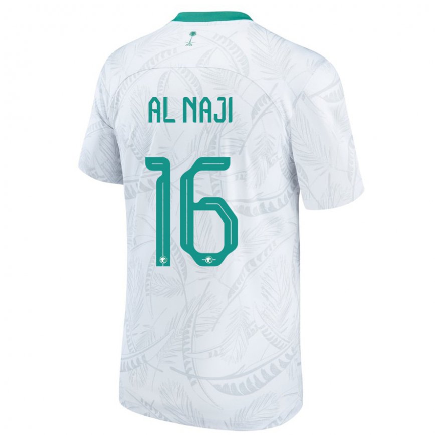 Hombre Camiseta Arabia Saudita Sami Al Naji #16 Blanco 1ª Equipación 22-24 México