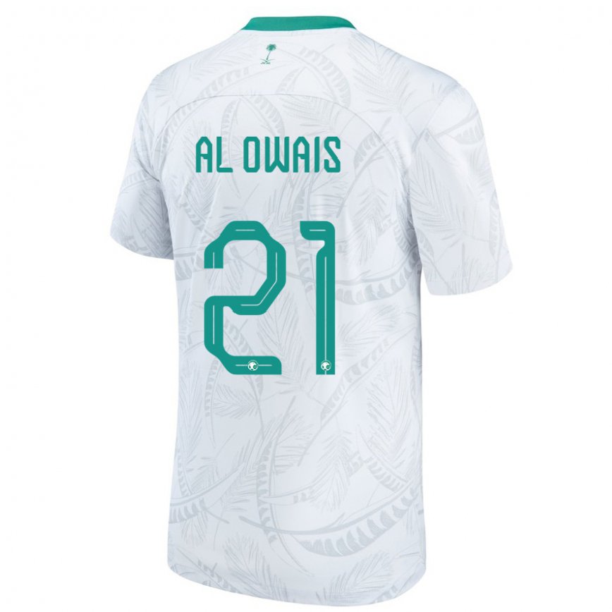 Hombre Camiseta Arabia Saudita Mohammed Al Owais #21 Blanco 1ª Equipación 22-24 México