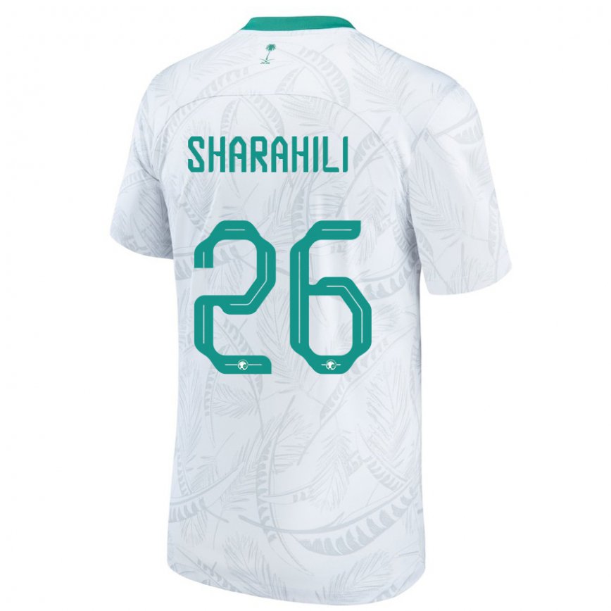 Hombre Camiseta Arabia Saudita Riyadh Sharahili #26 Blanco 1ª Equipación 22-24 México