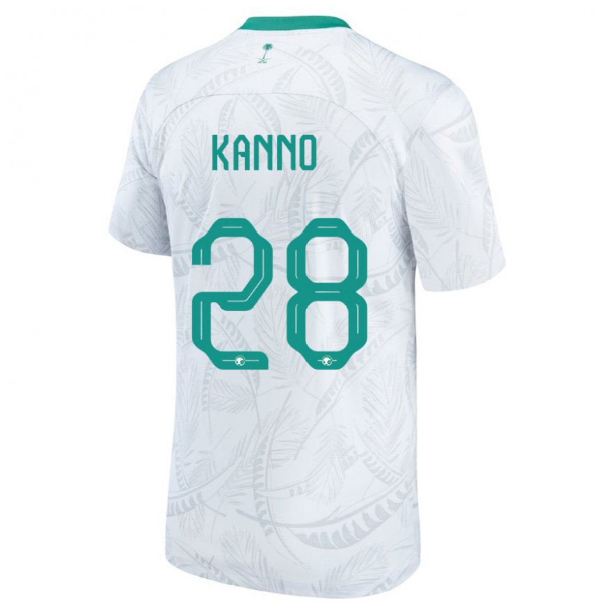 Hombre Camiseta Arabia Saudita Mohamed Kanno #28 Blanco 1ª Equipación 22-24 México