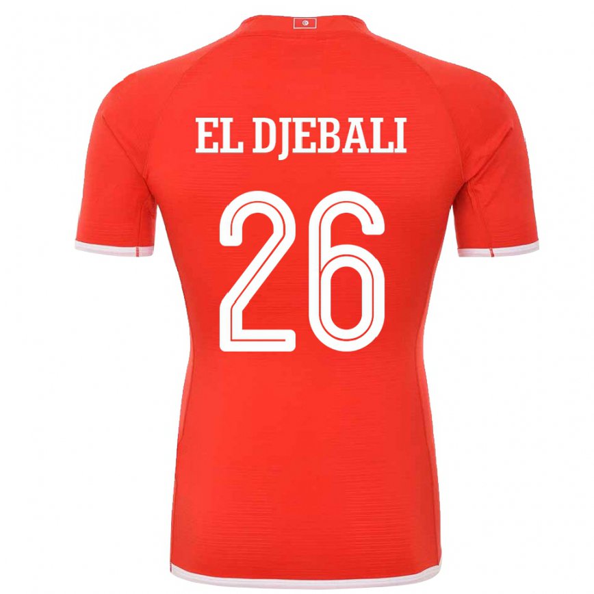 Hombre Camiseta Túnez Chaim El Djebali #26 Rojo 1ª Equipación 22-24 México