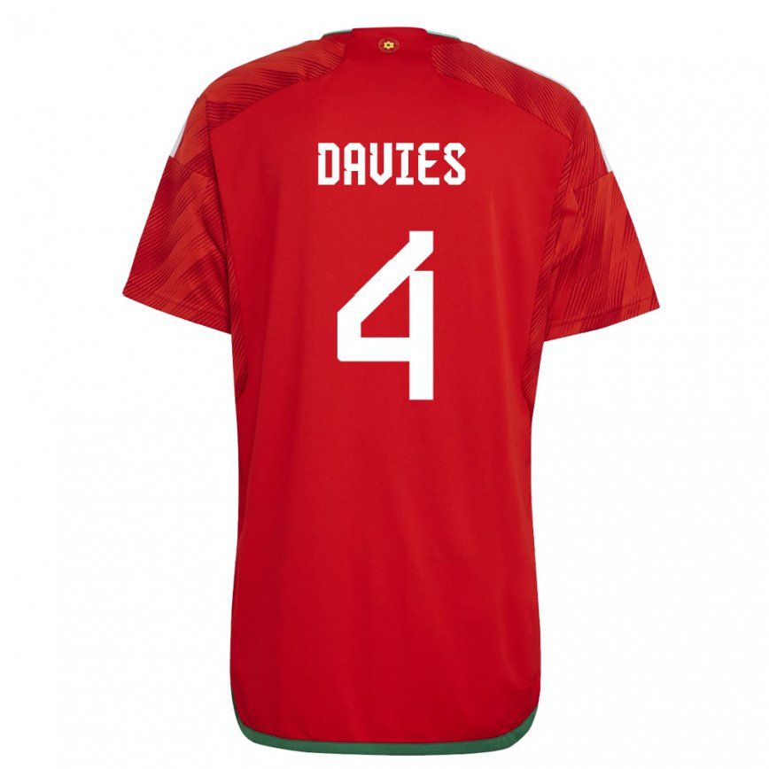 Hombre Camiseta Gales Ben Davies #4 Rojo 1ª Equipación 22-24 México