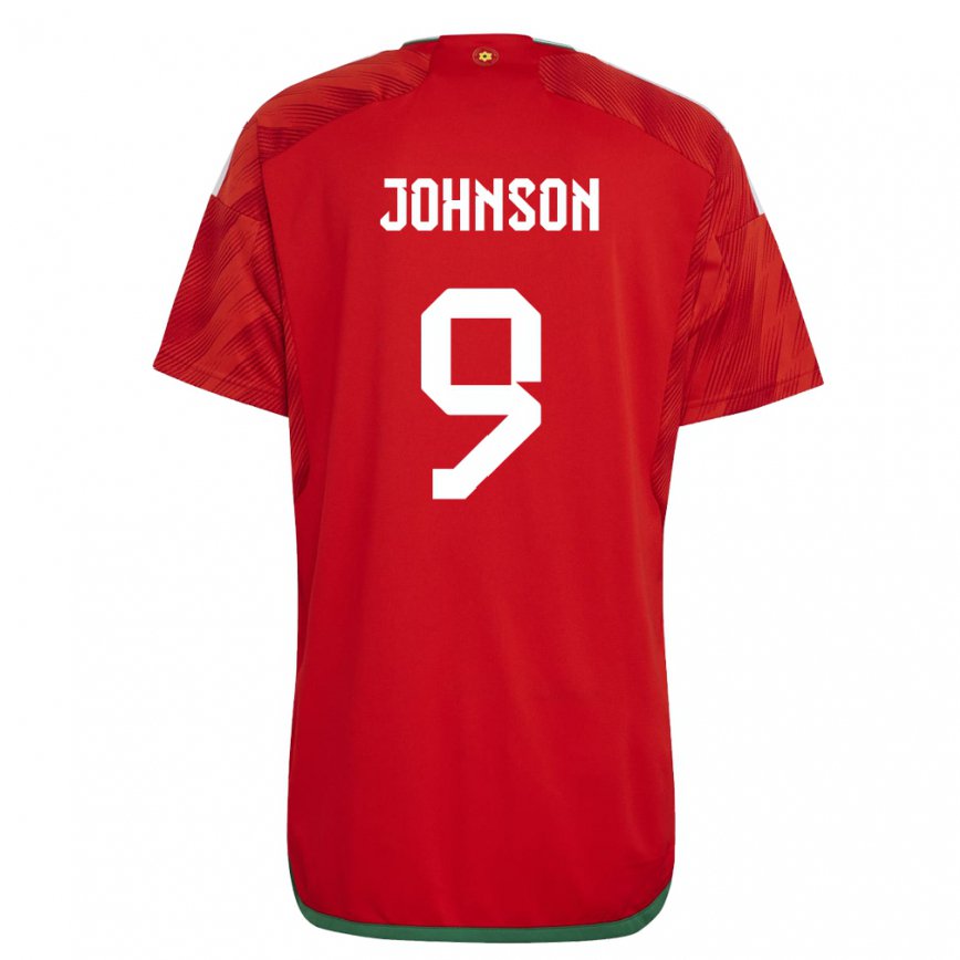 Hombre Camiseta Gales Brennan Johnson #9 Rojo 1ª Equipación 22-24 México