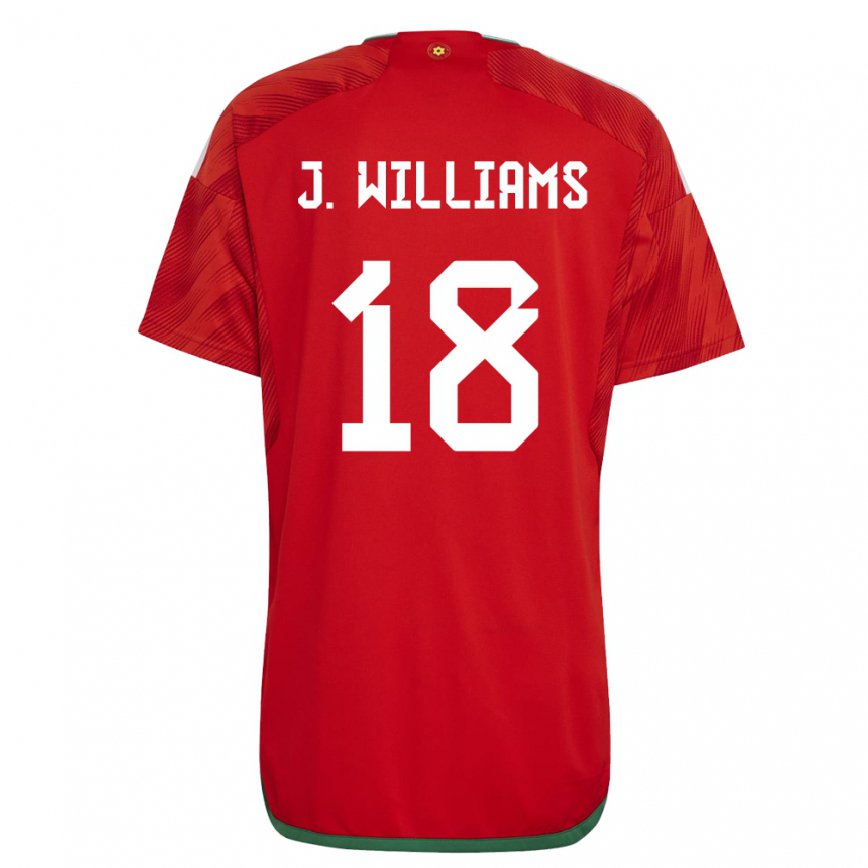 Hombre Camiseta Gales Jonathan Williams #18 Rojo 1ª Equipación 22-24 México