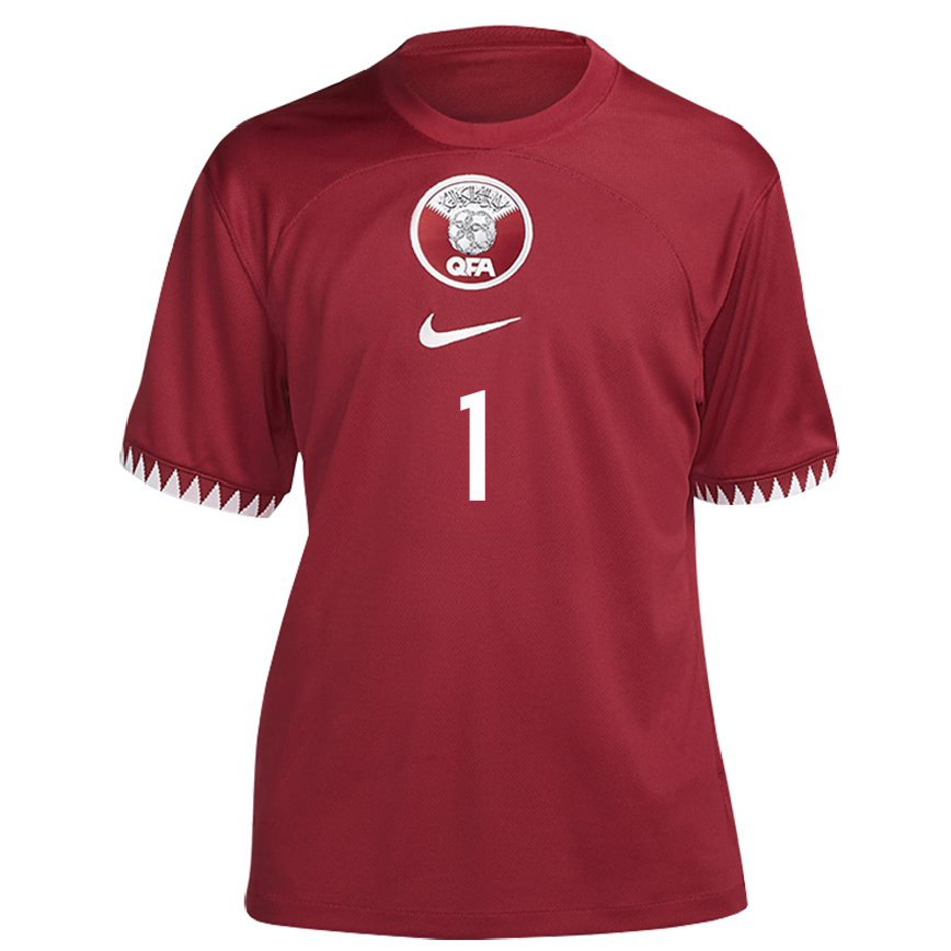 Hombre Camiseta Catar Saad Al Sheeb #1 Granate 1ª Equipación 22-24 México