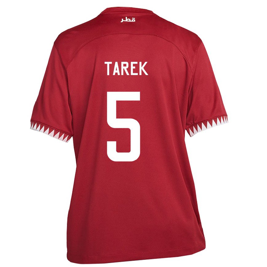 Hombre Camiseta Catar Tarek Salman #5 Granate 1ª Equipación 22-24 México