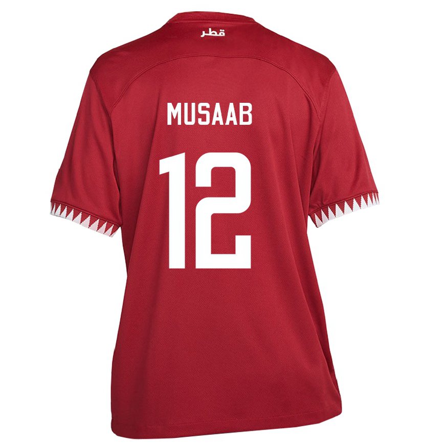 Hombre Camiseta Catar Musaab Khidir #12 Granate 1ª Equipación 22-24 México