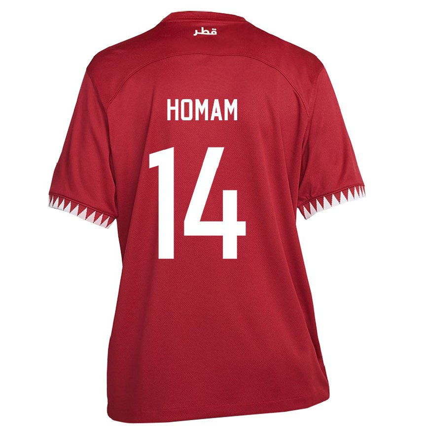 Hombre Camiseta Catar Homam Ahmed #14 Granate 1ª Equipación 22-24 México