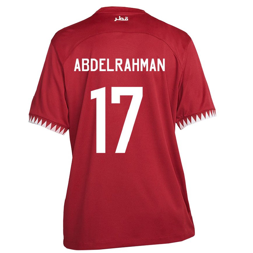 Hombre Camiseta Catar Abdelrahman Fahmi Moustafa #17 Granate 1ª Equipación 22-24 México