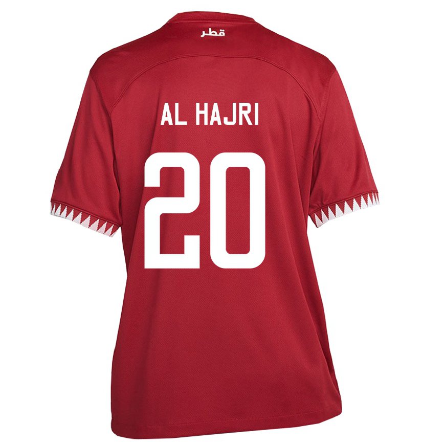 Hombre Camiseta Catar Salem Al Hajri #20 Granate 1ª Equipación 22-24 México