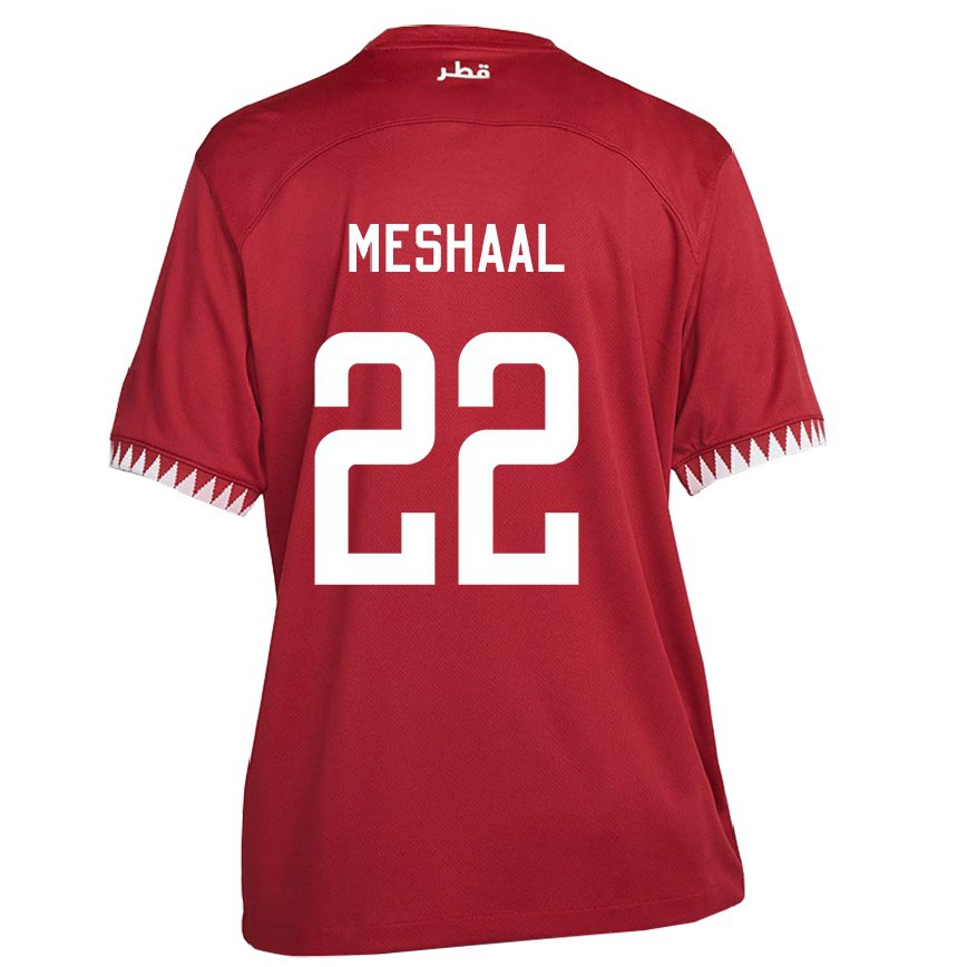 Hombre Camiseta Catar Meshaal Barsham #22 Granate 1ª Equipación 22-24 México