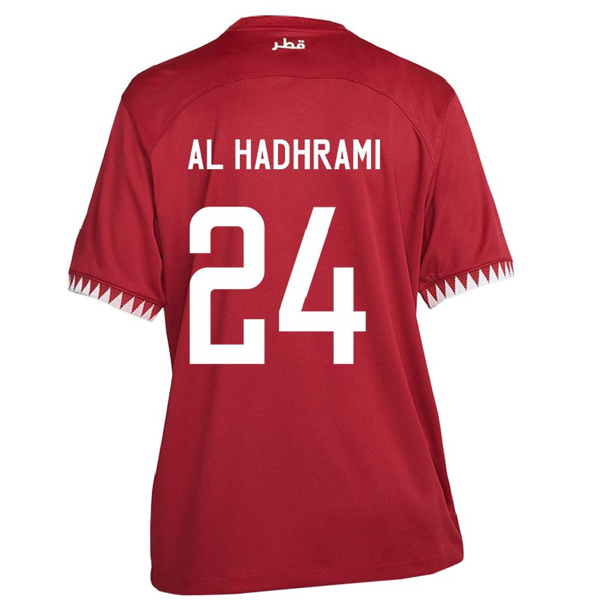 Hombre Camiseta Catar Naif Abdulraheem Al Hadhrami #24 Granate 1ª Equipación 22-24 México