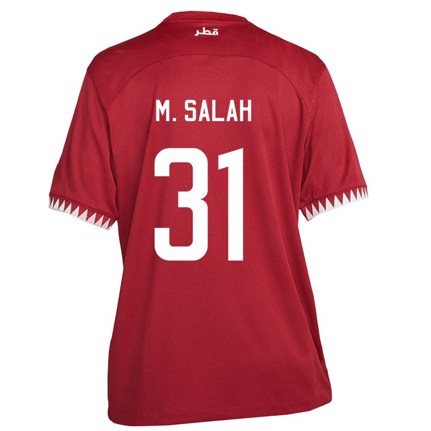 Hombre Camiseta Catar Salah Zakaria #31 Granate 1ª Equipación 22-24 México