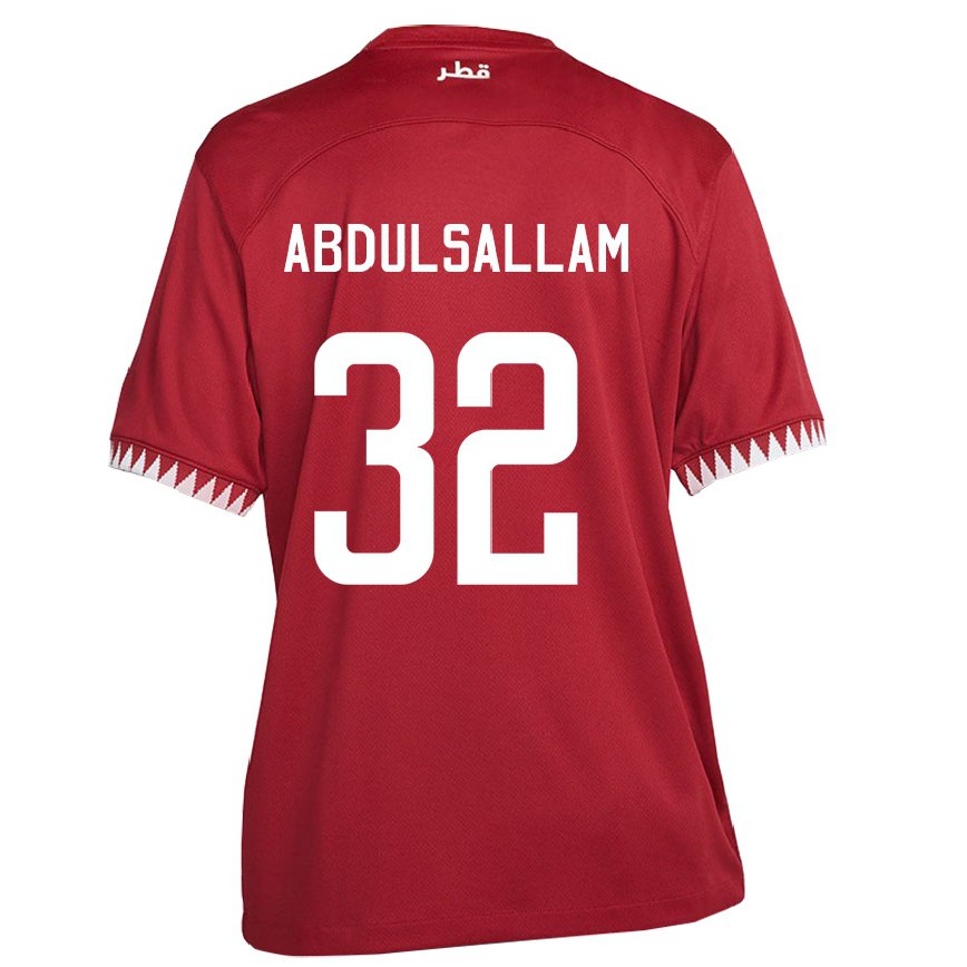 Hombre Camiseta Catar Jassem Gaber Abdulsallam #32 Granate 1ª Equipación 22-24 México