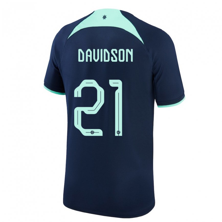 Hombre Camiseta Australia Jason Davidson #21 Azul Oscuro 2ª Equipación 22-24 México