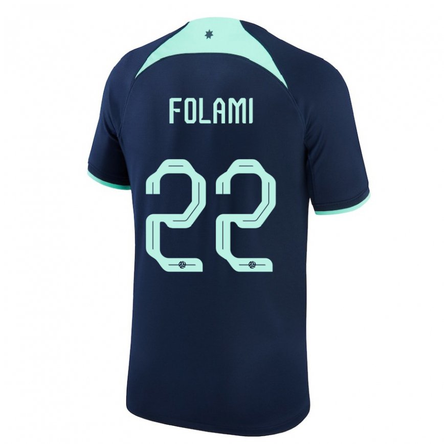 Hombre Camiseta Australia Ben Folami #22 Azul Oscuro 2ª Equipación 22-24 México