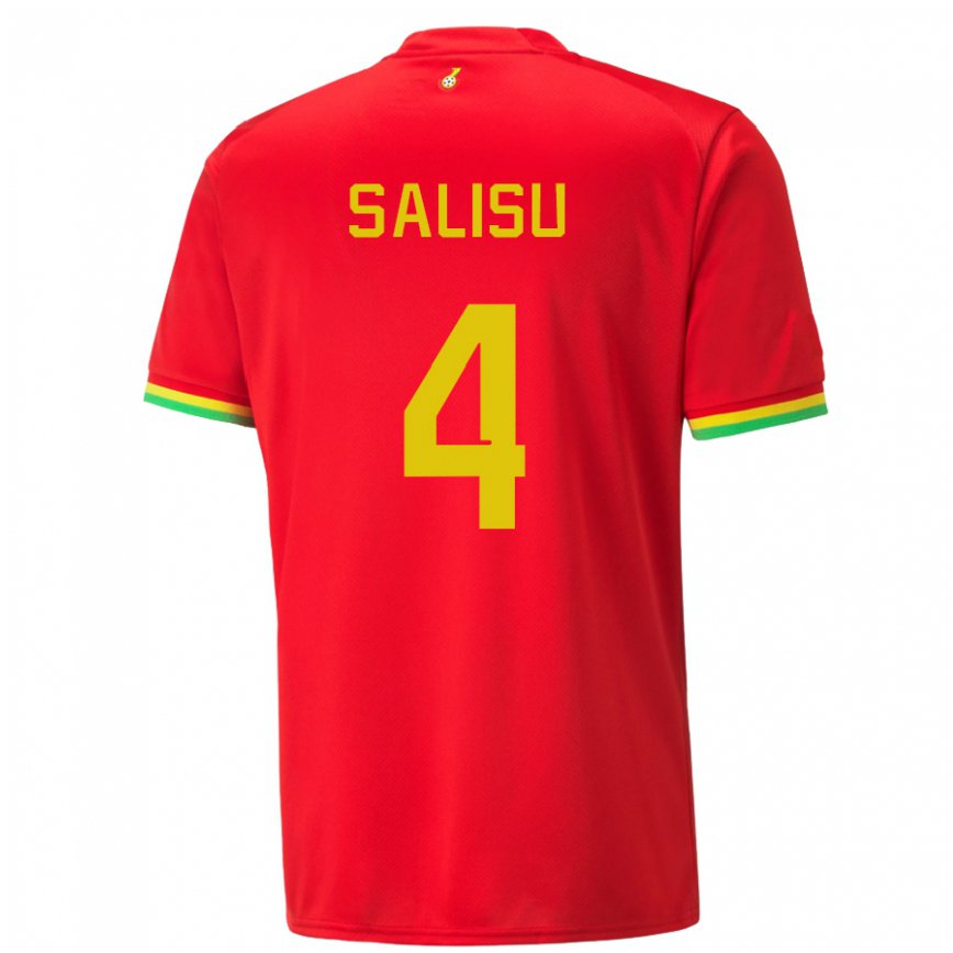 Hombre Camiseta Ghana Mohammed Salisu #4 Rojo 2ª Equipación 22-24 México