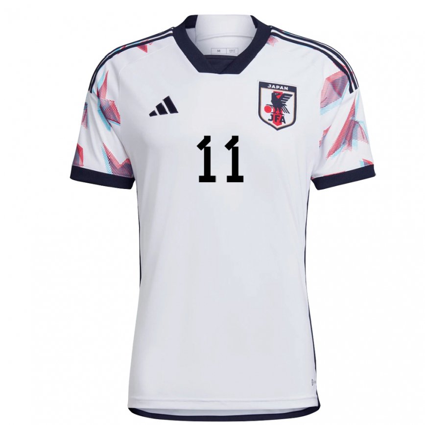 Hombre Camiseta Japón Takefusa Kubo #11 Blanco 2ª Equipación 22-24 México