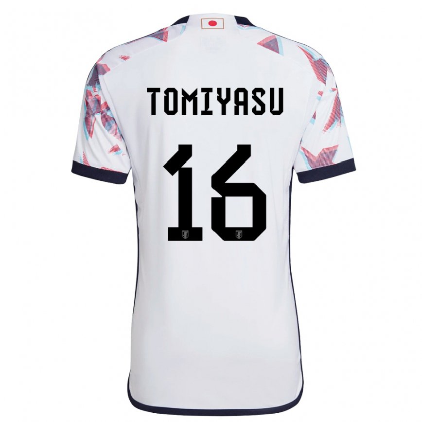 Hombre Camiseta Japón Takehiro Tomiyasu #16 Blanco 2ª Equipación 22-24 México