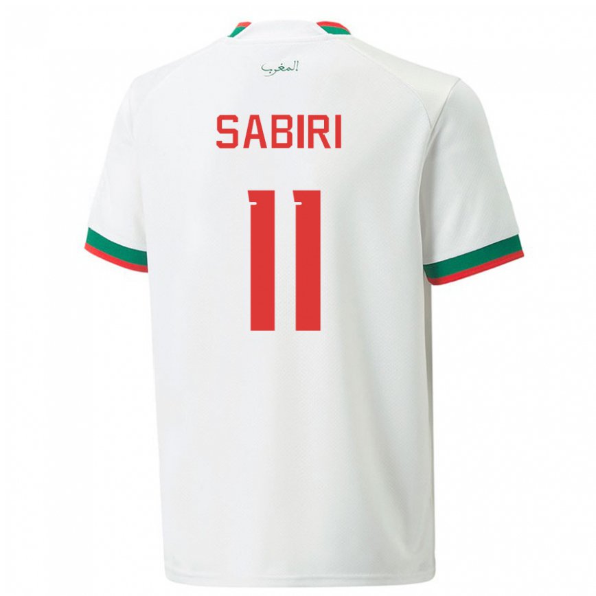 Hombre Camiseta Marruecos Abdelhamid Sabiri #11 Blanco 2ª Equipación 22-24 México