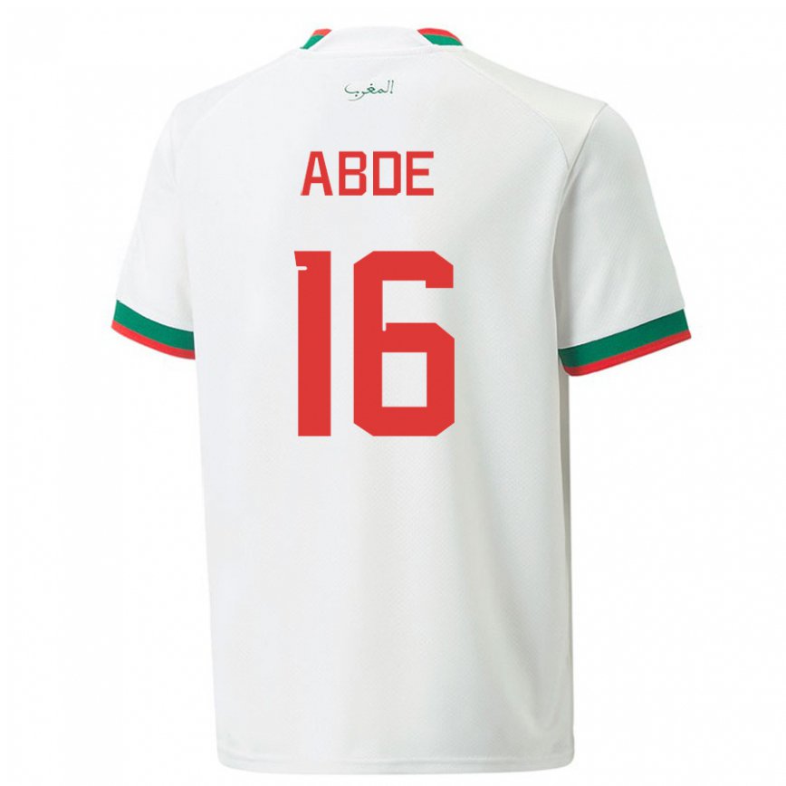 Hombre Camiseta Marruecos Ez Abde #16 Blanco 2ª Equipación 22-24 México