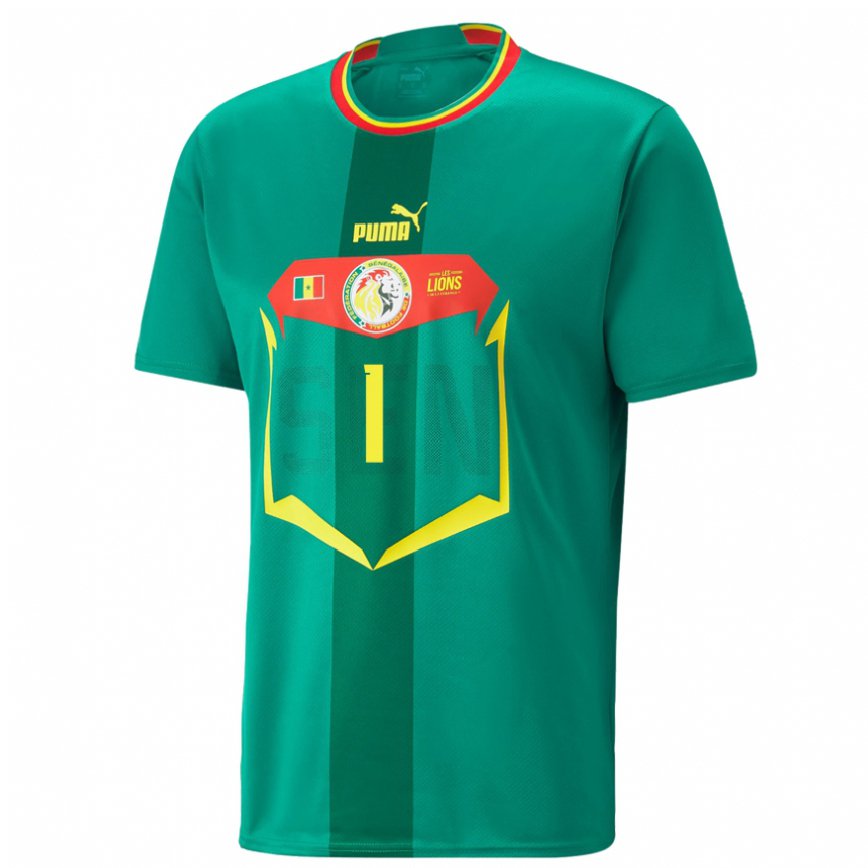 Hombre Camiseta Senegal Timothy Dieng #1 Verde 2ª Equipación 22-24 México